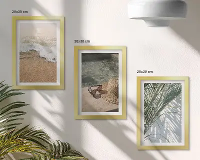 Zidna galerija slika šešir za plažu i sunčane naočale s motivom lišća