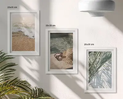 Zidna galerija slika šešir za plažu i sunčane naočale s motivom lišća