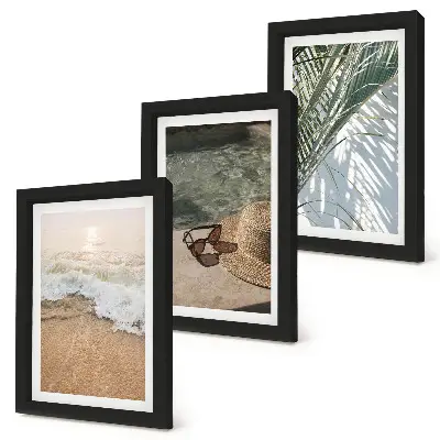Zidna galerija slika šešir za plažu i sunčane naočale s motivom lišća