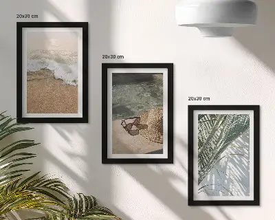 Zidna galerija slika šešir za plažu i sunčane naočale s motivom lišća