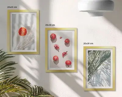 Komplet slika u okviru tropsko voće za praznike s motivom palminog lišća