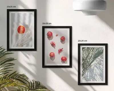 Komplet slika u okviru tropsko voće za praznike s motivom palminog lišća