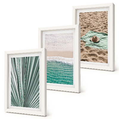 Set 3 slike u okviru Pogled na ljetni odmor na plaži uz more