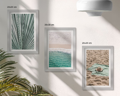Set 3 slike u okviru Pogled na ljetni odmor na plaži uz more