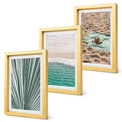 Set 3 slike u okviru Pogled na ljetni odmor na plaži uz more