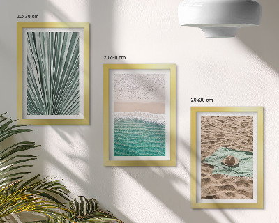 Set 3 slike u okviru Pogled na ljetni odmor na plaži uz more
