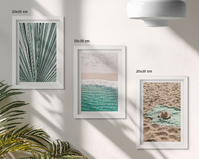 Set 3 slike u okviru Pogled na ljetni odmor na plaži uz more