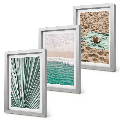 Set 3 slike u okviru Pogled na ljetni odmor na plaži uz more