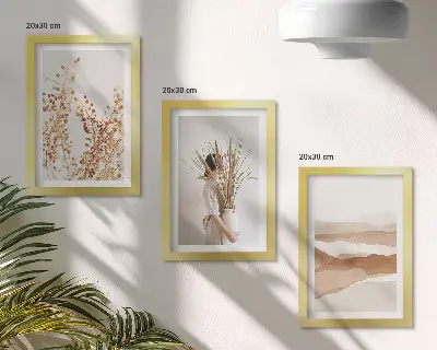 Zidna galerija slika s biljnim motivima u rustikalnom boho stilu