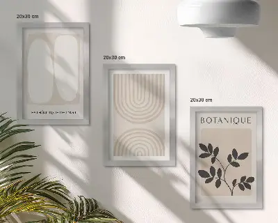 Komplet slika u okviru boho posteri s delikatnim apstraktnim biljnim motivima