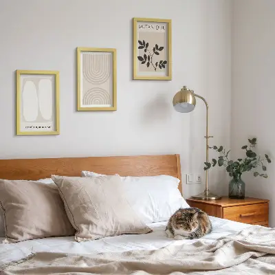 Komplet slika u okviru boho posteri s delikatnim apstraktnim biljnim motivima