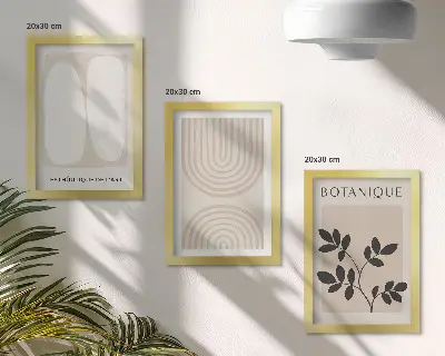 Komplet slika u okviru boho posteri s delikatnim apstraktnim biljnim motivima
