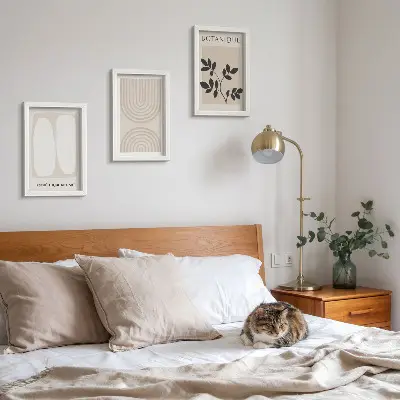 Komplet slika u okviru boho posteri s delikatnim apstraktnim biljnim motivima