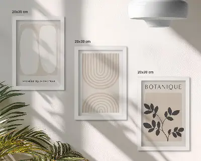 Komplet slika u okviru boho posteri s delikatnim apstraktnim biljnim motivima