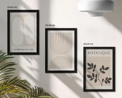 Komplet slika u okviru boho posteri s delikatnim apstraktnim biljnim motivima