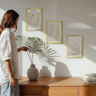 Zidna galerija slika pastelni posteri s modernim boho apstrakcijama