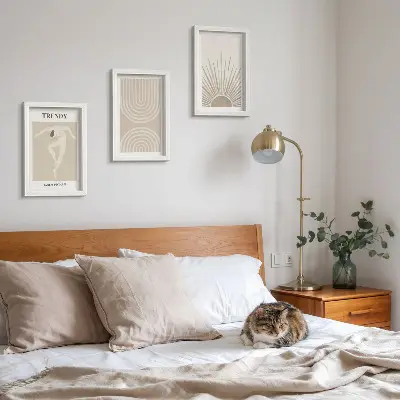 Zidna galerija slika pastelni posteri s modernim boho apstrakcijama