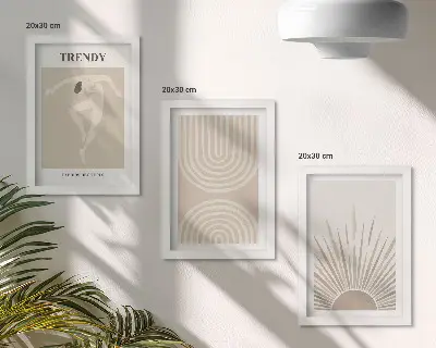 Zidna galerija slika pastelni posteri s modernim boho apstrakcijama