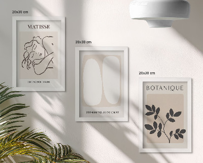 Set 3 slike u okviru Elegantne minimalističke slike s biljnim motivima Matissea
