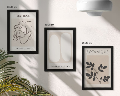 Set 3 slike u okviru Elegantne minimalističke slike s biljnim motivima Matissea