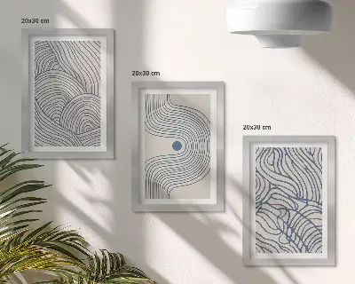 Zidna galerija slika apstraktni dekorativni valoviti linijski uzorci