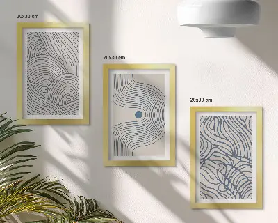 Zidna galerija slika apstraktni dekorativni valoviti linijski uzorci
