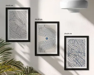 Zidna galerija slika apstraktni dekorativni valoviti linijski uzorci