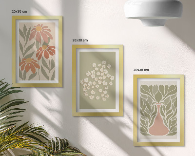 Zidna galerija slika Cvjetni motivi, minimalistički uzorci, boho stil