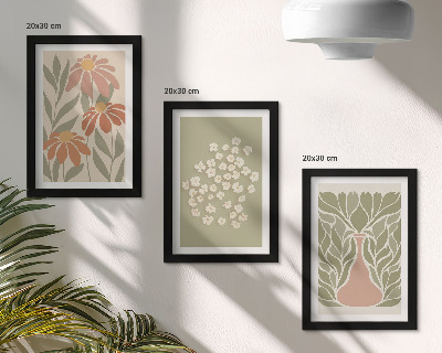Zidna galerija slika Cvjetni motivi, minimalistički uzorci, boho stil