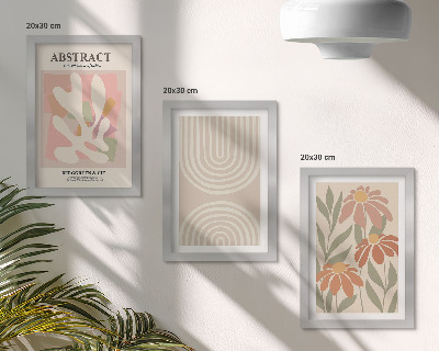 Zidna galerija slika Apstraktni oblici s biljnim motivima u pastelnim bojama