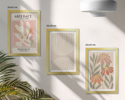 Zidna galerija slika Apstraktni oblici s biljnim motivima u pastelnim bojama