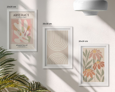 Zidna galerija slika Apstraktni oblici s biljnim motivima u pastelnim bojama