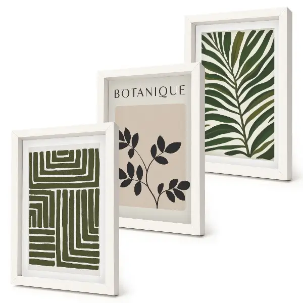 Botaničke kompozicije u stilu boho minimalizma komplet slika u okviru