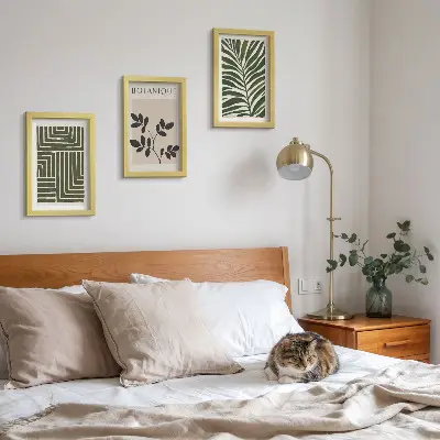 Botaničke kompozicije u stilu boho minimalizma komplet slika u okviru