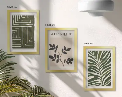 Botaničke kompozicije u stilu boho minimalizma komplet slika u okviru