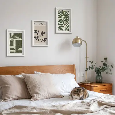 Botaničke kompozicije u stilu boho minimalizma komplet slika u okviru