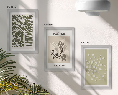 Zidna galerija slika Biljni motivi u prigušenim bojama i uzorcima