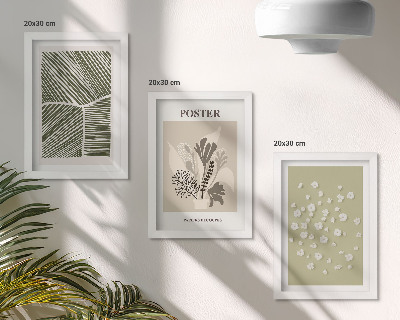 Zidna galerija slika Biljni motivi u prigušenim bojama i uzorcima