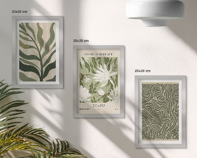 Komplet slika u okviru Biljni uzorci, botanički ukrasi, boho stil