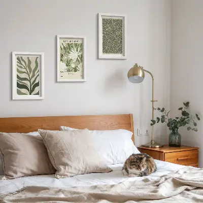 Komplet slika u okviru biljni uzorci s botaničkim ukrasima u boho stilu
