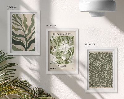 Komplet slika u okviru Biljni uzorci, botanički ukrasi, boho stil