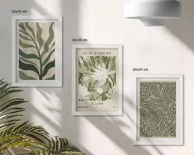 Komplet slika u okviru biljni uzorci s botaničkim ukrasima u boho stilu