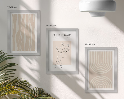 Komplet slika u okviru Apstraktni uzorci, nježni boho ukrasi