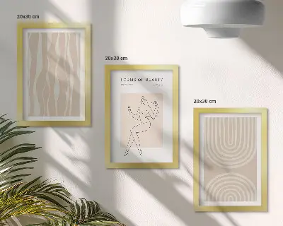 Komplet slika u okviru apstraktni uzorci s nježnim boho motivima