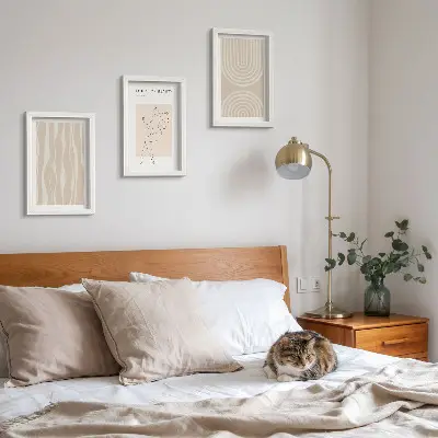 Komplet slika u okviru apstraktni uzorci s nježnim boho motivima