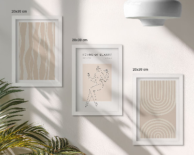 Komplet slika u okviru Apstraktni uzorci, nježni boho ukrasi