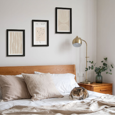 Komplet slika u okviru Apstraktni uzorci, nježni boho ukrasi