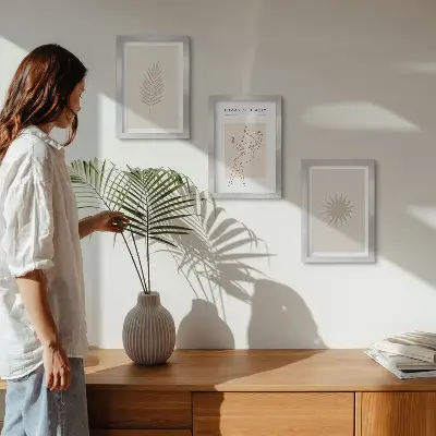 Zidna galerija slika kolekcija minimalističkih i prirodnih oblika