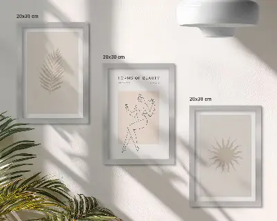 Zidna galerija slika kolekcija minimalističkih i prirodnih oblika