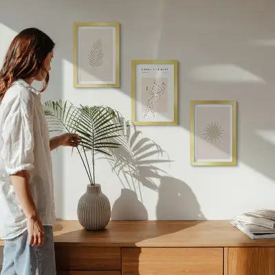 Zidna galerija slika kolekcija minimalističkih i prirodnih oblika